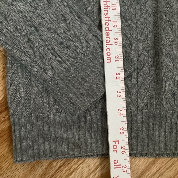LINCS DC&Co Mens S Wool cashmere 1/4 Zip Sweater Gray blend cable knit Warm cozy - Picture 9 of 11
